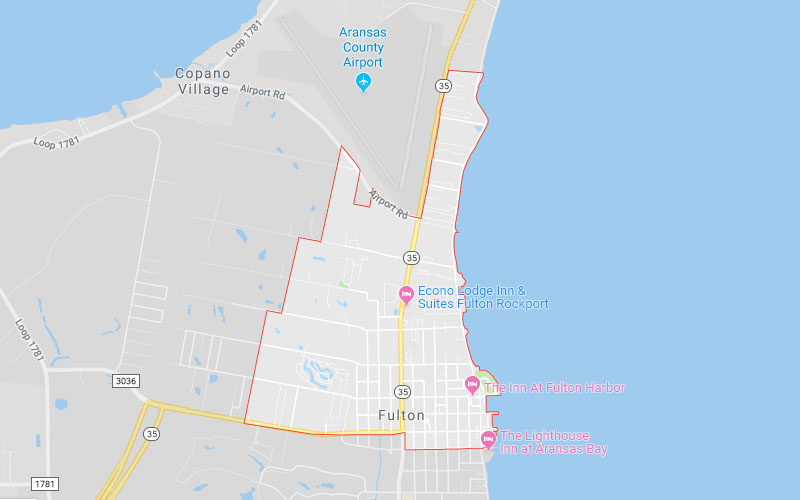 Fulton, TX Service Area Map