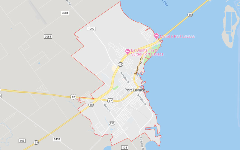 Port Lavaca, TX Service Area Map