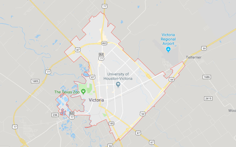 Victoria, TX Service Area Map